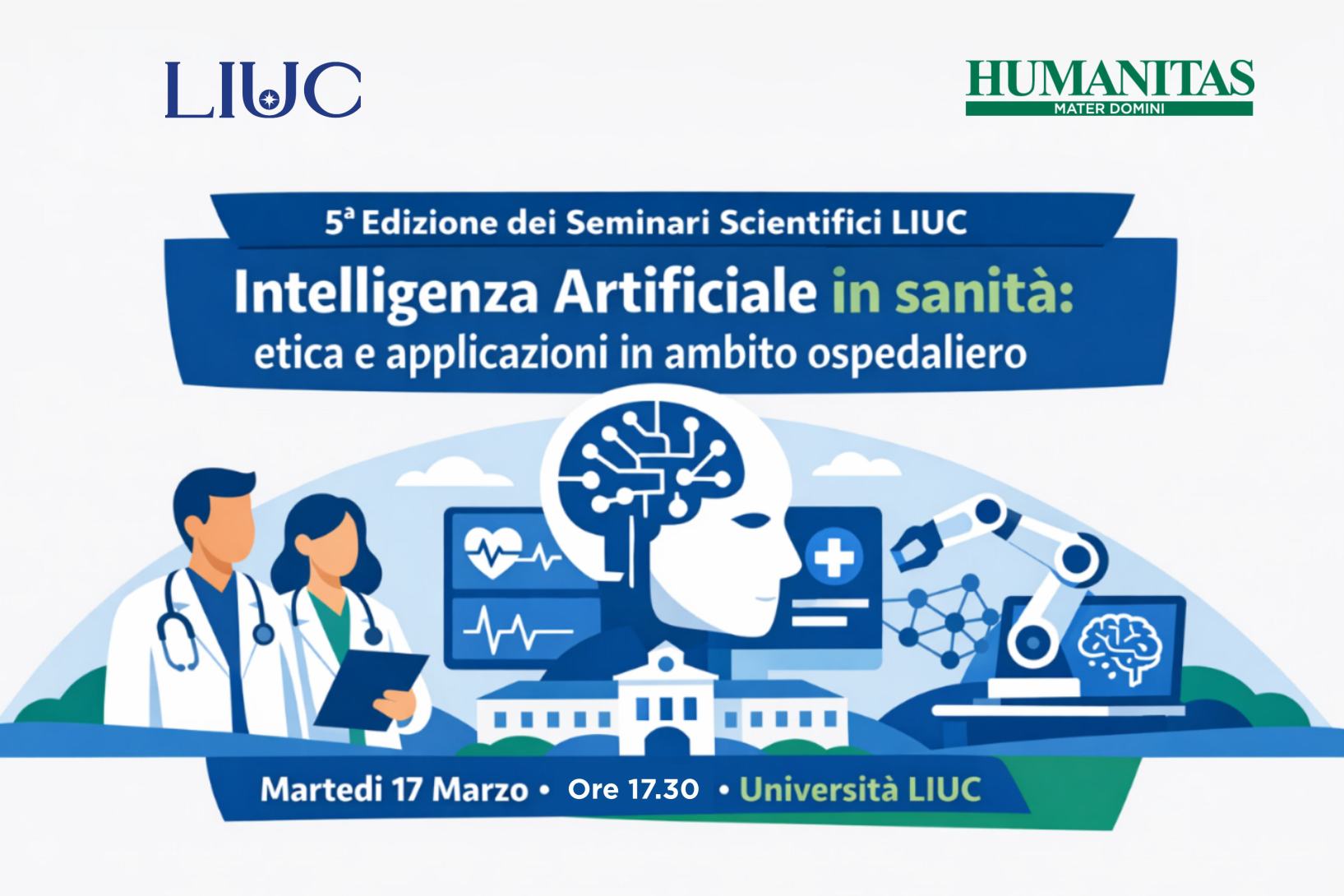 “Intelligenza Artificiale in sanità: etica e applicazioni in ambito ospedaliero”, seminario alla LIUC con Humanitas Mater Domini
